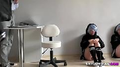 Stepsisters lick teacher anus to  exams