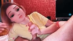 Realistic sex doll does blowjob with wild moans